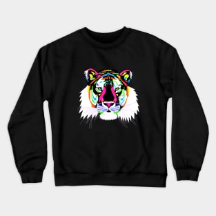 Colourful Tiger Head Crewneck Sweatshirt